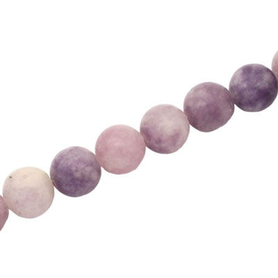 LEPIDOLITE 10 MM ROUND BEADS - APPROX 37 PCS