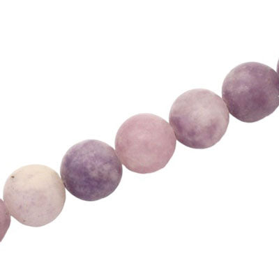 LEPIDOLITE 12 MM ROUND BEADS - APPROX 32 PCS