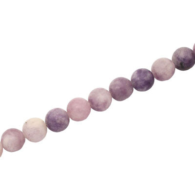 LEPIDOLITE 6 MM ROUND BEADS - APPROX 62 PCS