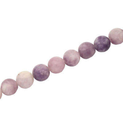 LEPIDOLITE 8 MM ROUND BEADS - APPROX 45 PCS