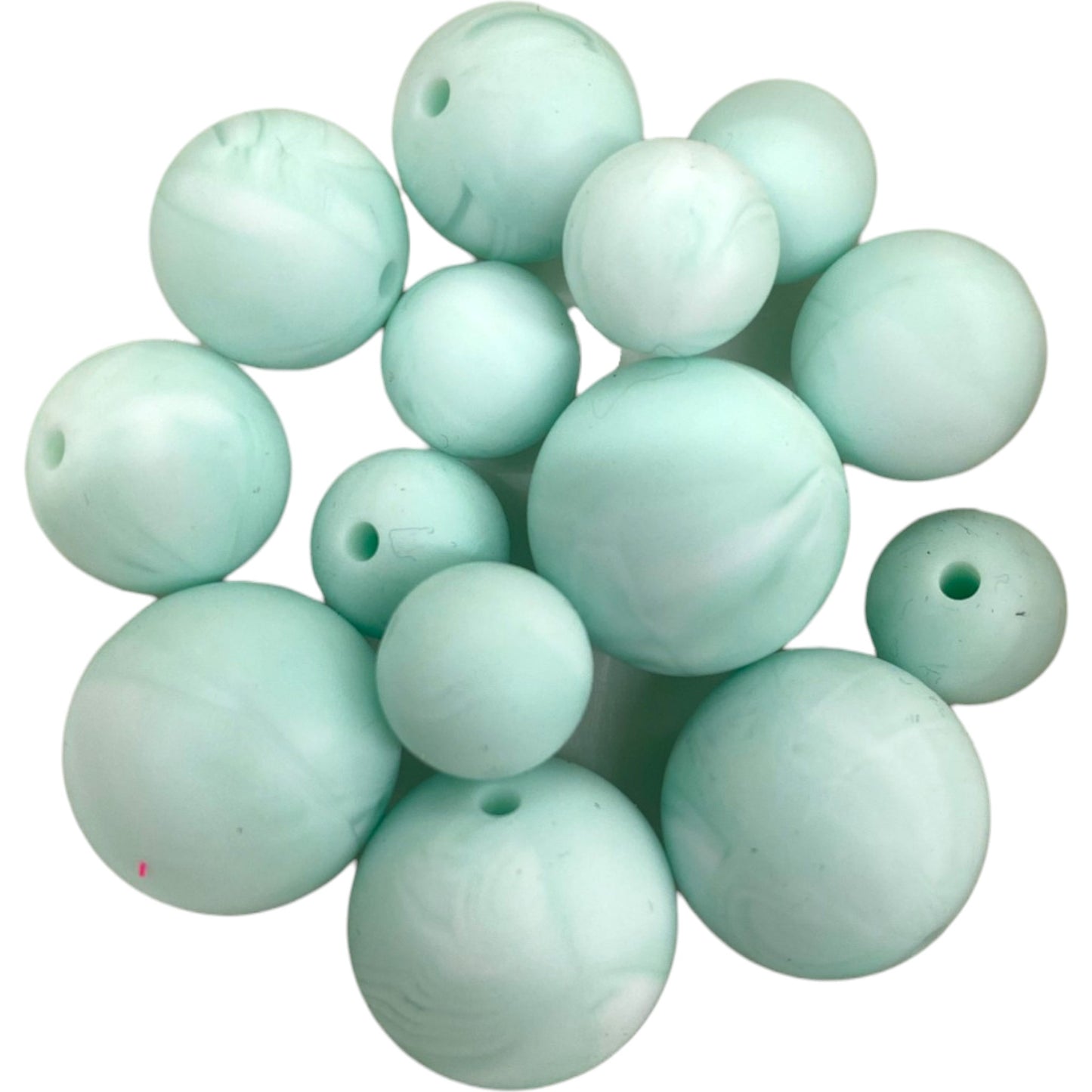 SILICONE BEADS - MINT SWIRL