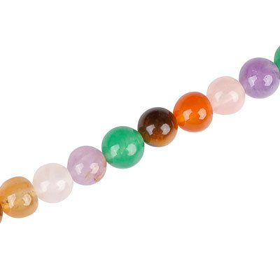 MIX GEMS 8 MM ROUND - APPROX - 38 PCS
