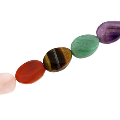 MIX GEMS 25 X 17 MM OVAL - 16 PCS