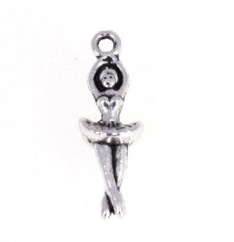 ballerina charm 23 mm silver - 12 pcs
