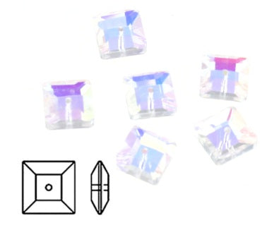 6mm AB square 12pcs