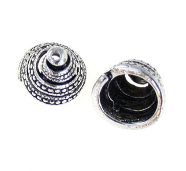 14mm silver bead cap 5pk