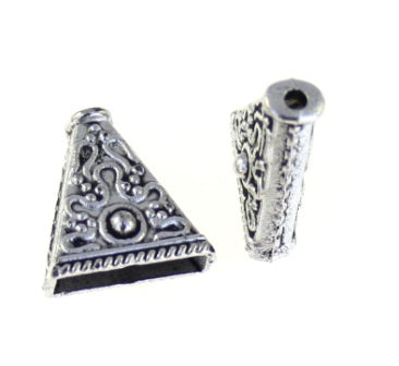 14mm silver triangle ends - 10 pieces
