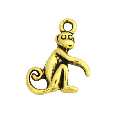 MONKEY CHARM 16 X 12 MM GOLD - 20 PCS