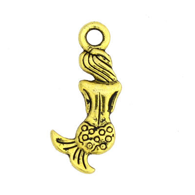 MERMAID CHARM 20 X 8 MM GOLD - 25 PCS
