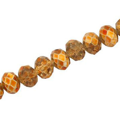 12 X 9 MM CRYSTAL RONDELLE BEADS CRYSTAL COPPER - APPROX 72 / PCS