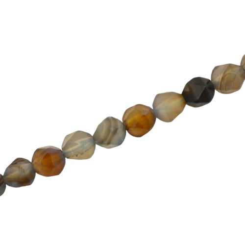 AGATE MIX 8 MM FACETED ROUND BEADS - APPROX 47 PCS