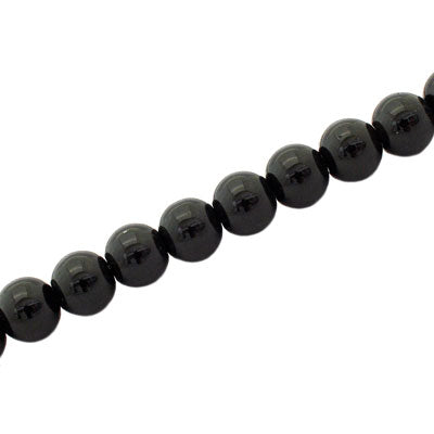 6 MM ROUND GLASS BEADS BLACK - 135 PCS