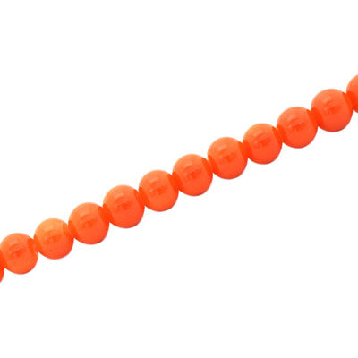 4 MM ROUND GLASS OPAQUE BEADS BRIGHT ORANGE - 205 PCS