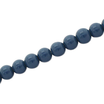 6 MM ROUND GLASS OPAQUE BEADS DARK BLUE - 135 PCS