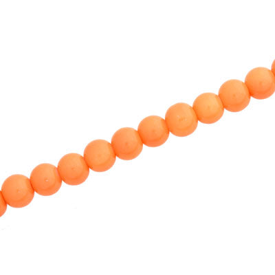 4 MM ROUND GLASS OPAQUE BEADS ORANGE - 205 PCS