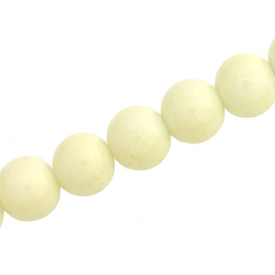 10 MM ROUND GLASS OPAQUE BEADS CREAM - 82 PCS
