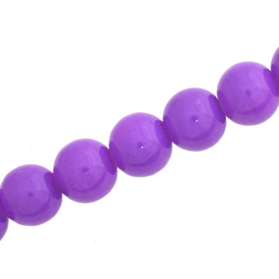 10 MM ROUND GLASS OPAQUE BEADS PURPLE - 82 PCS