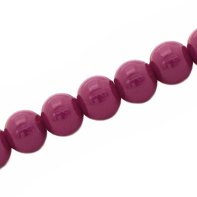 12 MM ROUND GLASS OPAQUE BEADS BOYSENBERRY - 70 PCS