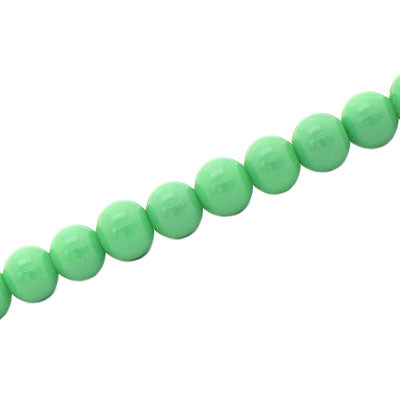 6 MM ROUND GLASS OPAQUE BEADS LIGHT GREEN - 135 PCS