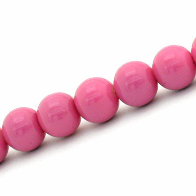 12 MM ROUND GLASS OPAQUE BEADS PINK - 70 PCS