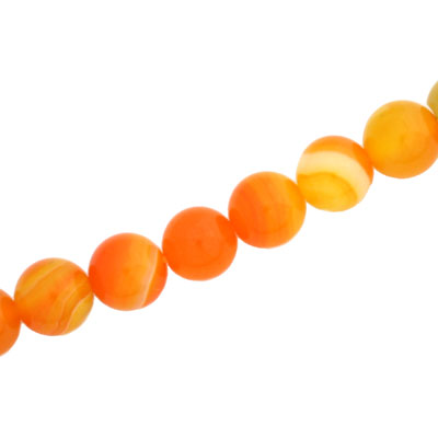 AGATE ORANGE 10 MM ROUND - APPROX - 38 PCS