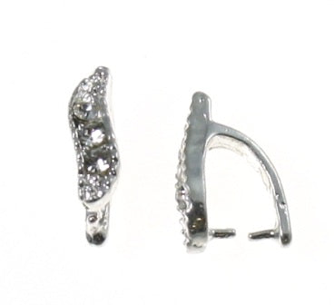 10mm silver diamonte bail