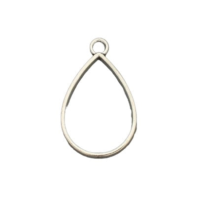 32 MM SILVER TEARDROP FRAME - 4 PCS