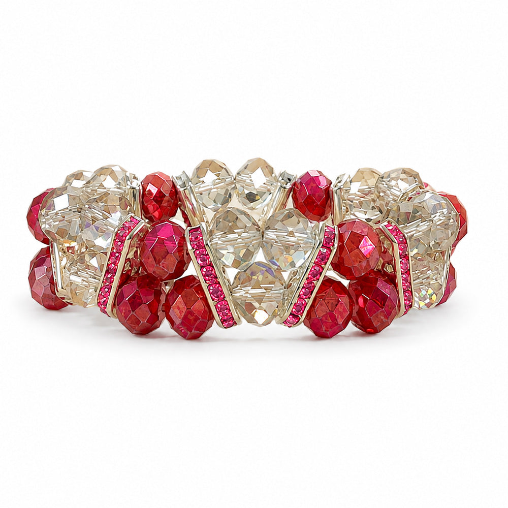 CRYSTAL DIAGONAL BRACELET KIT - CRANBERRY / GREY