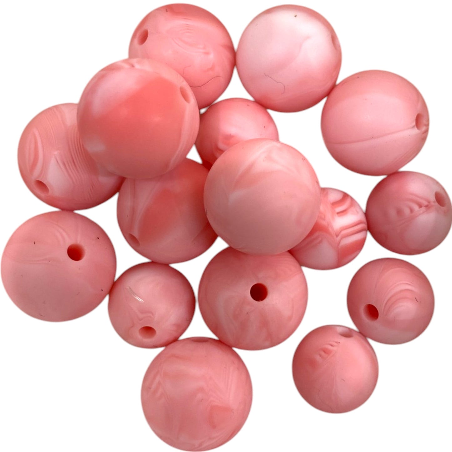 SILICONE BEADS - PINK SWIRL