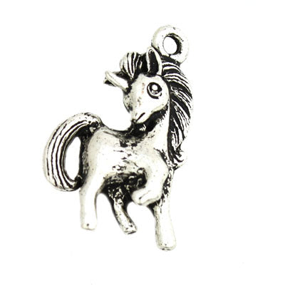 PONY CHARM 23 X 14 MM SILVER - 8 PCS