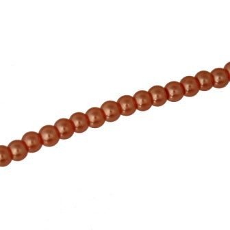 4 MM GLASS PEARL BEADS - APPROX 220/PCS - PALE APRICOT