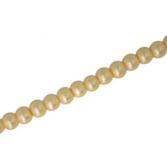 6 MM GLASS PEARL BEADS  - APPROX  145 / PCS -  PALE APRICOT