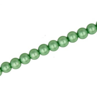 8 MM GLASS PEARL BEADS - APPROX 105 / PCS - GREEN