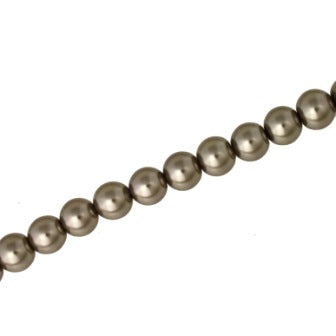 8 MM GLASS PEARL BEADS - APPROX 105 / PCS - GREY PLATINUM