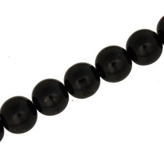 16 MM GLASS PEARL BEADS - APPROX 54 PCS - JET