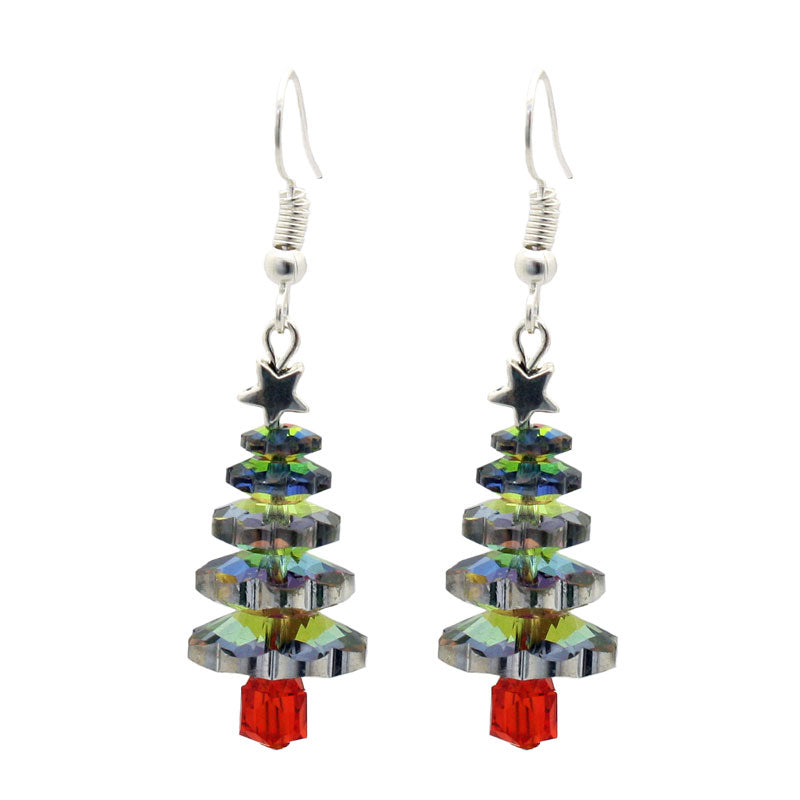 CHRISTMAS TREE EARRINGS KIT - VITRAIL SILVER
