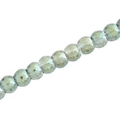 8 X 6 MM CRYSTAL RONDELLE BEADS SAGE- APPROX 80 / PCS