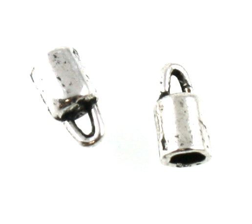 9 x 4.3mm silver end caps 48pcs