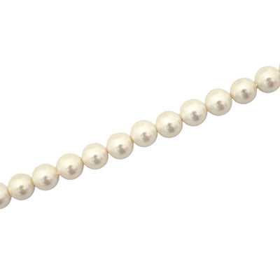 4 MM ROUND WHITE SHELL BEADS - 102 PCS