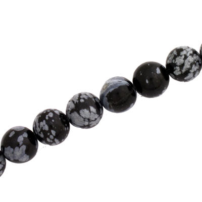 SNOWFLAKE OBSIDIAN ROUND 10 MM - APPROX - 38 PCS