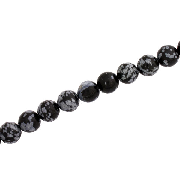 SNOWFLAKE OBSIDIAN ROUND 6 MM - APPROX - 64 PCS
