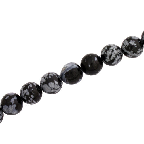 SNOWFLAKE OBSIDIAN ROUND 8 MM - APPROX - 47 PCS