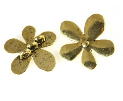 35mm gold flower spacer 3pcs