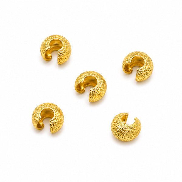 4mm Gold Stardust Crimp Covers - 45 pcs