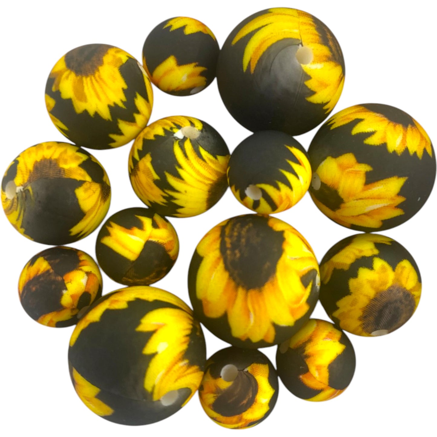 SILICONE BEADS - SUNFLOWERS