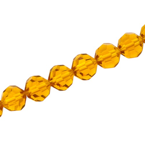 10 MM FACETED ROUND BEADS APPROX 72/PCS - AMBER