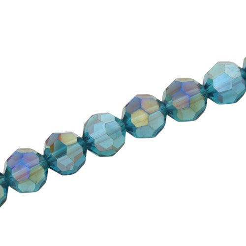 10 MM FACETED ROUND BEADS APPROX 72/PCS - BLUE ZIRCON AB