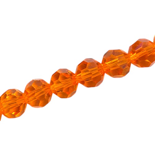 10 MM FACETED ROUND BEADS APPROX 72/PCS - DARK ORANGE