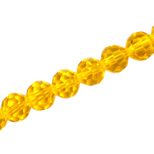 10 MM FACETED ROUND BEADS APPROX 72/PCS - LIGHT ORANGE