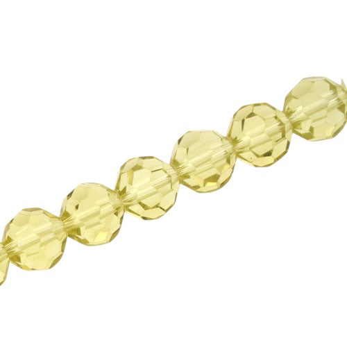 10 MM FACETED ROUND BEADS APPROX 72/PCS - PALE YELLOW
